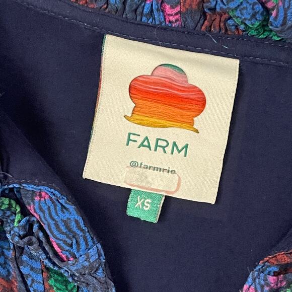 Farm Rio Beaded Tassel Tapestry Maxi Dress - Balloon Sleeves - Multicolor - XS - Picture 6 of 9